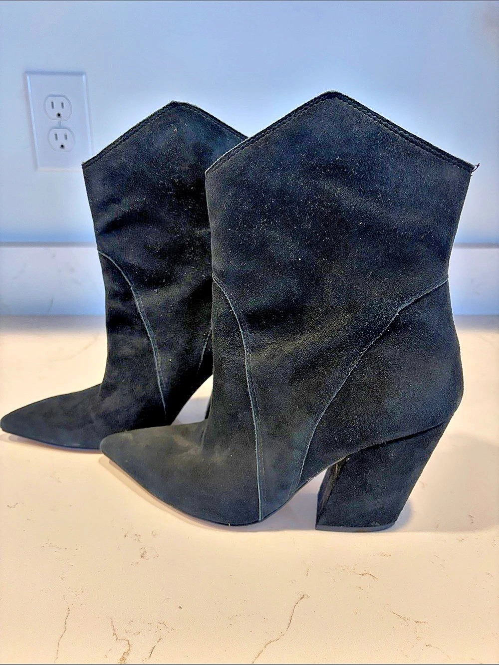 dolce vita Pointed Toe Heeled Boots in Black